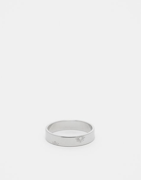 Lost Souls band ring with engraved sun in stainless steel - view 1