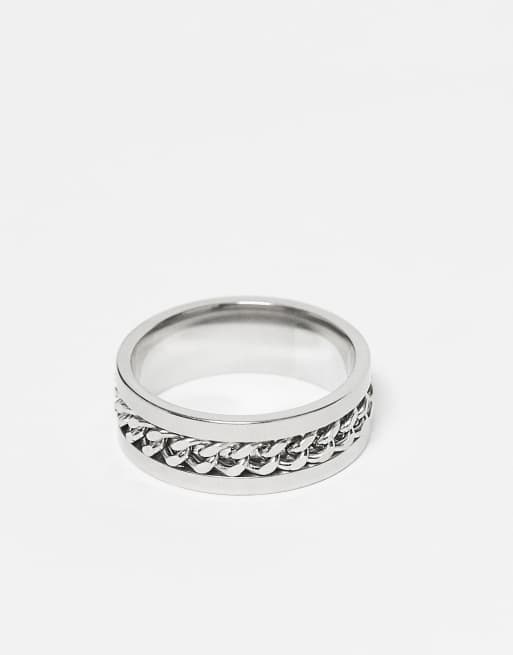 Lost Souls Band ring with moving chain in stainless steel, 3 of 3