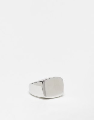 Lost Souls basic signet ring in stainless steel-Silver