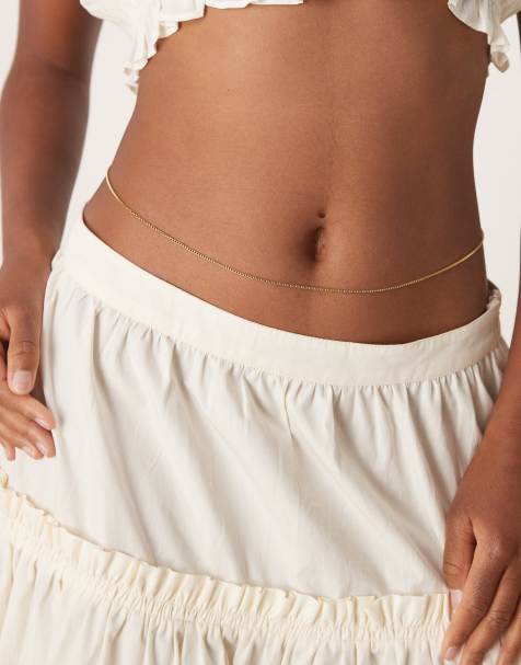 Lost Souls belly chain in 18kt gold plated stainless steel - view 1