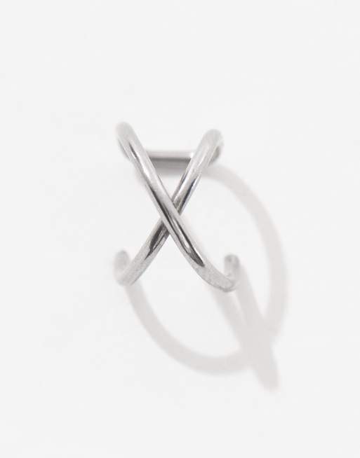 Lost Souls - Bijou d'oreille à détail croisé en acier inoxydable, 2 de 4