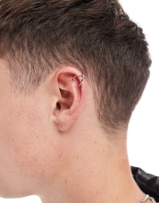 Lost Souls - Bijou d'oreille à détail croisé en acier inoxydable, 4 de 4