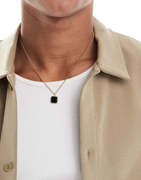 Lost Souls black resin pendant necklace in 18k gold plated - view 1