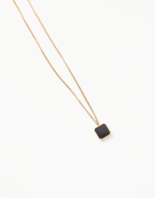 Lost Souls black resin pendant necklace in 18k gold plated, 2 of 3