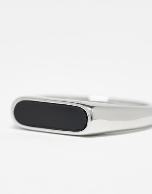 Lost Souls black resin signet ring in stainless steel, 3 of 3