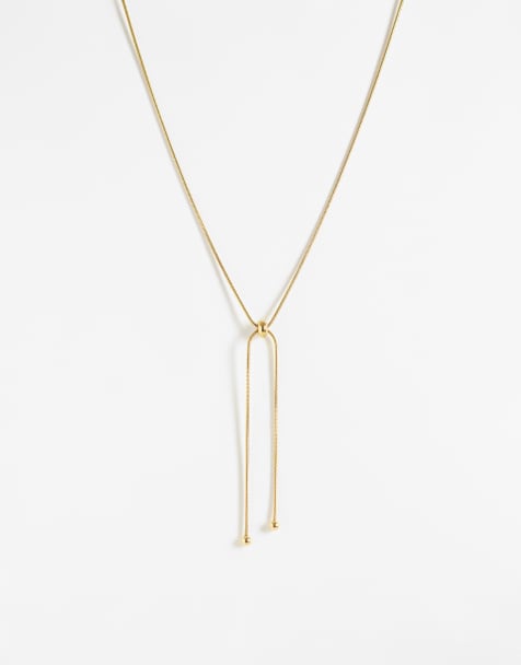 Lost Souls bolo lariat necklace in 18k gold plated stainless steel - view 1