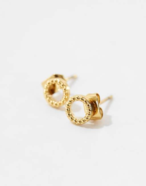 Lost Souls - Boucles d'oreilles cercle en acier inoxydable plaqué or 18 carats, 2 de 4