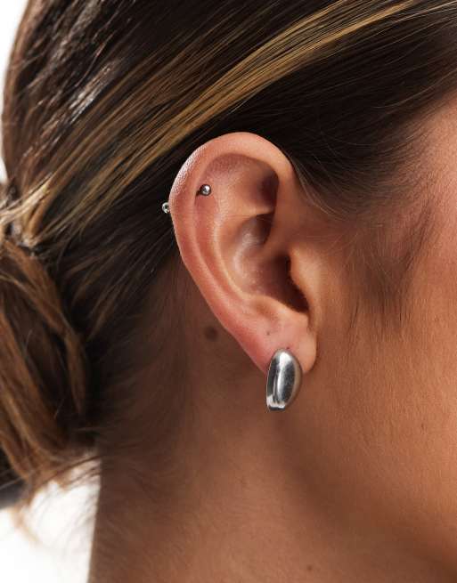 Lost Souls - Boucles d'oreilles chunky en acier inoxydable - Argenté 