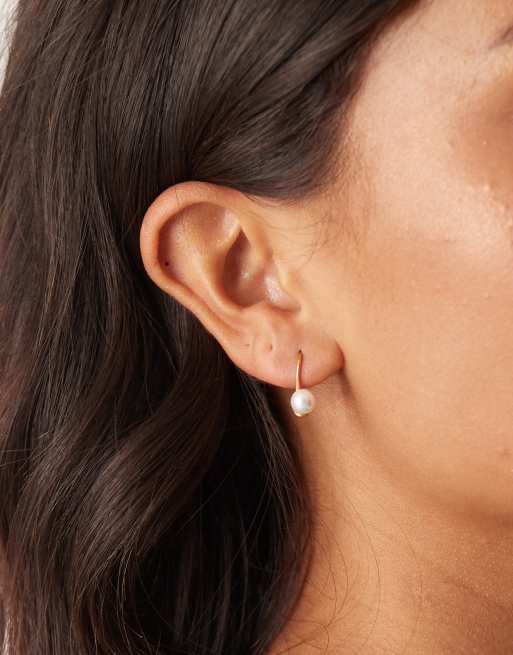 Lost Souls - Boucles d'oreilles dormeuses en acier inoxydable plaqué or 18 carats avec perles, 3 de 3