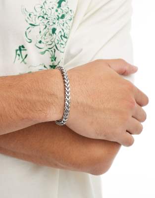 boxed curb chain bracelet in stainless steel-Silver