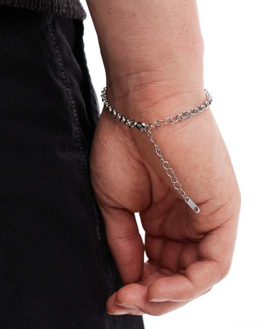 Lost Souls - Bracciale a catenina rolò in acciaio inossidabile da 4 mm, 2 di 4