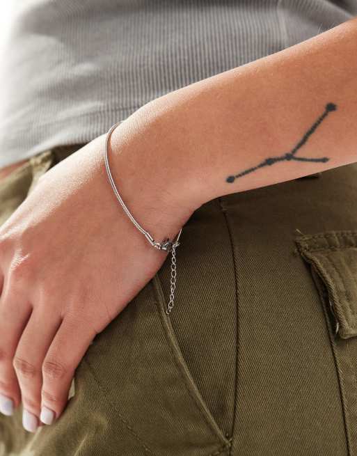 Lost Souls - Bracciale con catenina snake color argento in acciaio inossidabile