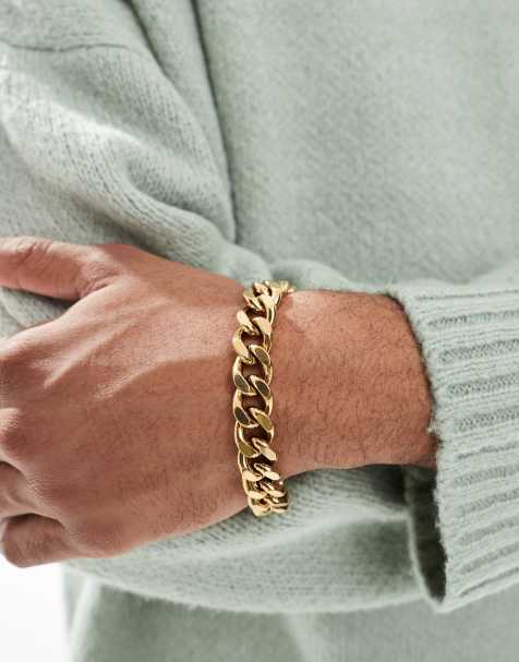 Lost Souls - Bracciale in catenina pesante da 12 mm placcato oro 18 k - view 1
