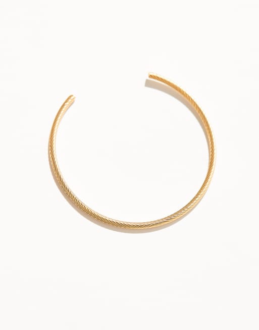 Lost Souls - Bracciale rigido placcato oro 18 k effetto corda attorcigliata, 2 di 3