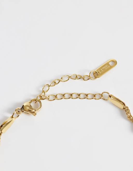 Lost Souls - Bracelet à chaîne ondulée en acier inoxydable plaqué or 18 carats, 2 de 3