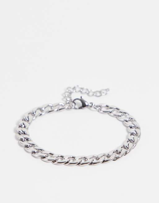 Lost Souls - Bracelet chaîne à gros maillons en acier inoxydable - Argenté