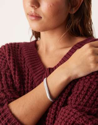 Lost Souls - Bracelet chaîne en maille serpentine douce en acier inoxydable - Argenté