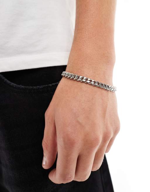 Lost Souls - Bracelet chunky 7 mm en acier inoxydable à maillons gourmette