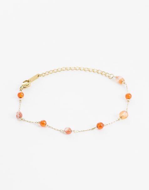 Lost Souls - Bracelet de perles en plaqué or 18 carats avec pierres rouges - view 1