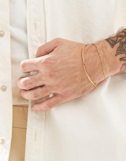 Lost Souls - Bracelet effet double minimaliste en plaqué or 18 carats