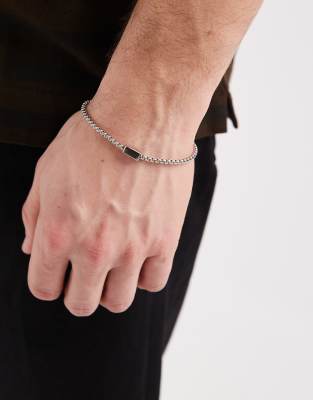 Lost Souls Bracelet With Rectangular Pendant In Silver