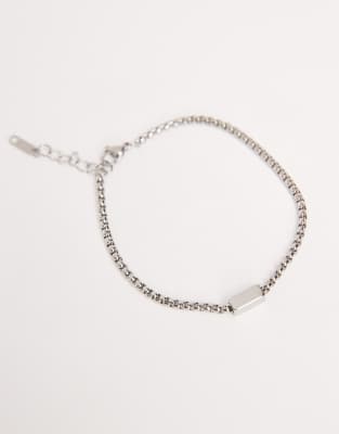 Lost Souls Bracelet With Rectangular Pendant In Silver