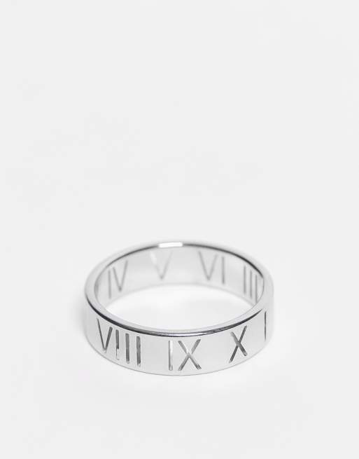 Lost Souls - Brede ring van roestvrij staal van 6 mm met Romeinse cijfers , 2 van 3