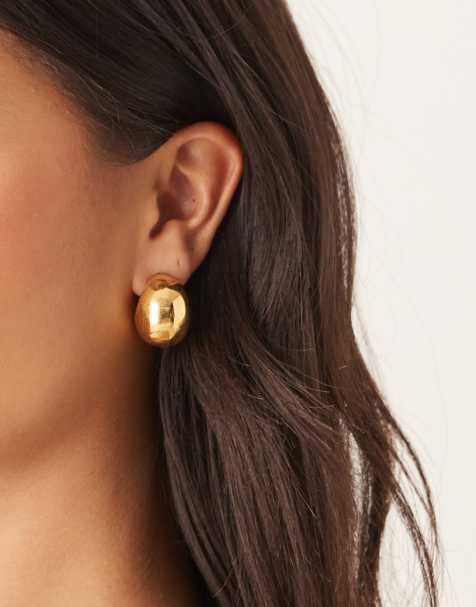 Lost Souls bubble hoop earrings in 18ct gold plated stainless steel - view 1