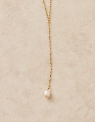 Lost Souls Chain And Lariat Multirow Necklace With Pearl Detail In Gold