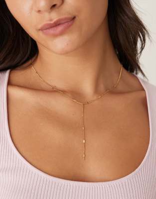 Lost Souls Chain Lariat Necklace In Gold
