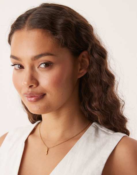 Lost Souls chilli pendant necklace in 18ct gold plated stainless steel - view 1