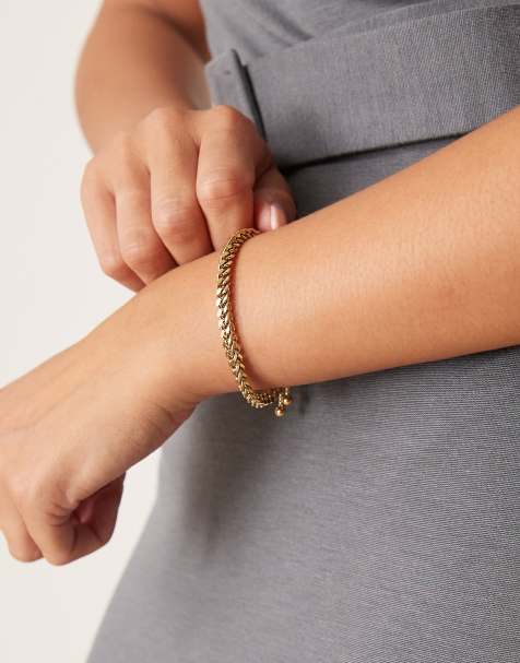Lost Souls chunky bolo adjustable chain bracelet in 18ct gold plated stainless steel - view 1
