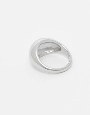 Lost Souls chunky dome ring in silver tone stainless steel