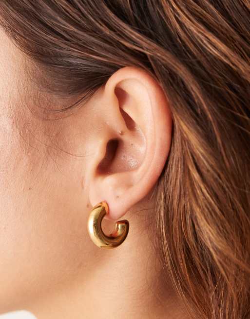 Lost Souls - Chunky hoop-øreringe på 20 mm med 18 k guldbelægning i rustfrit stål
