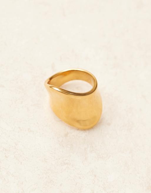 Lost Souls chunky molten ring in 18K gold plated stainless steel, 2 of 3