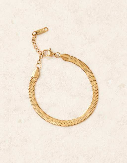 Lost Souls chunky snake chain bracelet in 18ct gold plated stainless steel, 2 of 3