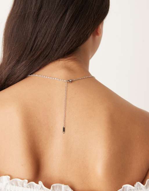 Lost Souls - Collana color argento in acciaio inossidabile con pendente con perla piatta, 2 di 3