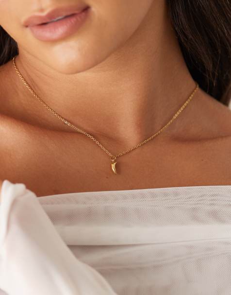 Lost Souls - Collana in acciaio inossidabile placcato oro 18 k con piccolo pendente a forma di goccia - view 1