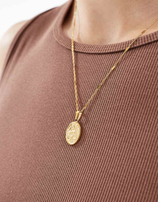 Lost Souls - Collana placcata in oro 18 kt con ciondolo con serpente inciso, 2 di 4