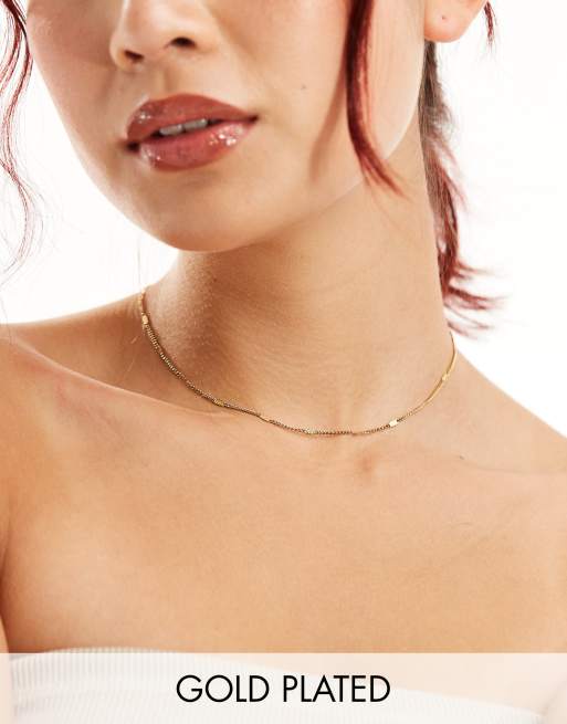 Lost Souls - Collana sottile in acciaio inossidabile placcata oro 18 k