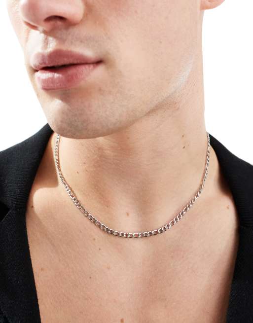 Lost Souls - Collier chaîne en acier inoxydable à maillons figaro - Argenté