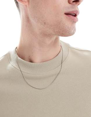 Lost Souls - Collier chaîne en acier inoxydable avec maillons chevrons ronds 1,5 mm-Argenté