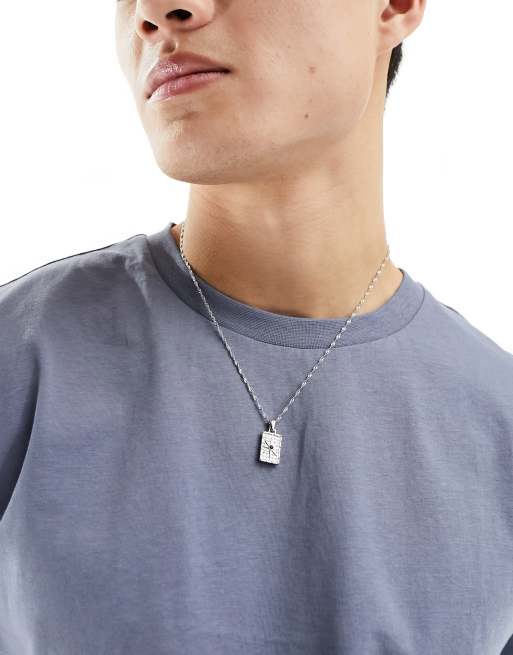 Lost Souls - Collier de 51 cm de long en acier inoxydable avec pendentif étoile - Argenté