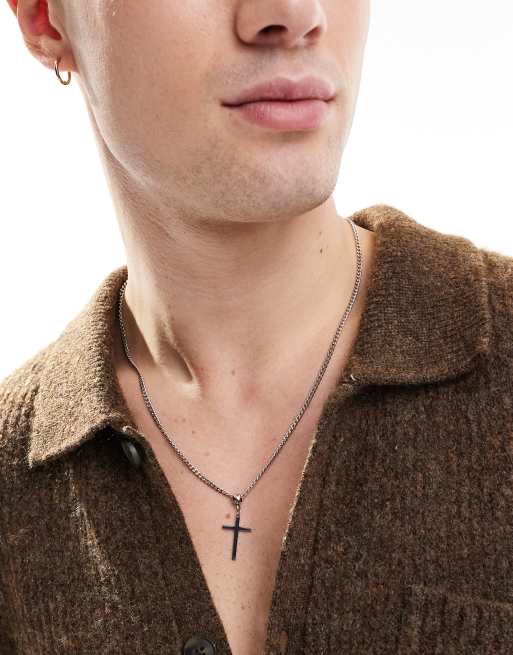 Lost Souls - Collier en acier inoxydable avec pendentif croix