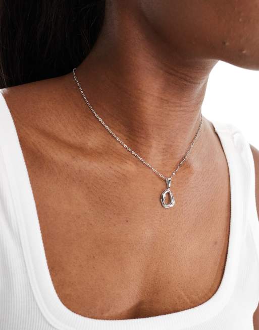 Lost Souls - Collier en acier inoxydable avec pendentif effet fondu - Argenté 