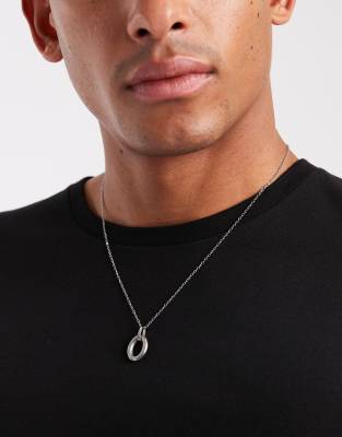 Lost Souls - Collier en acier inoxydable avec pendentif ovale-Argenté