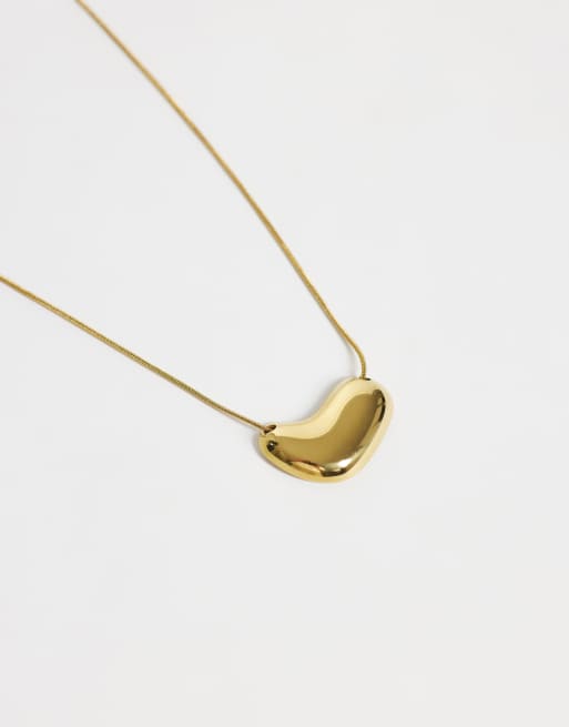 Lost Souls collier en acier inoxydable plaqué or 18 carats effet galet, 3 de 4