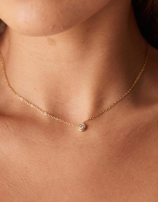 Lost Souls - Collier en acier inoxydable plaqué or 18 carats avec pendentif cristal
