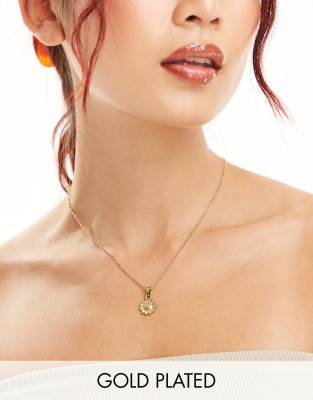 Lost Souls - Collier en acier inoxydable plaqué or 18 carats avec pendentif fleur