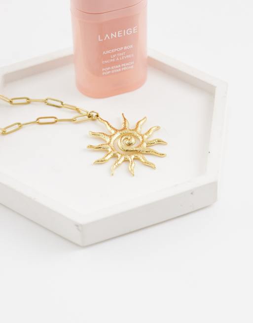 Lost Souls - Collier en acier inoxydable plaqué or 18 carats avec pendentif soleil, 2 de 4